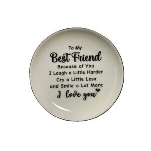 To My Best Friend Gift Jewelry Dish, White | NIB